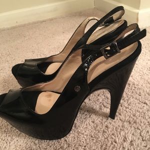 CNC Costume National Patent Slingbacks black sz 6